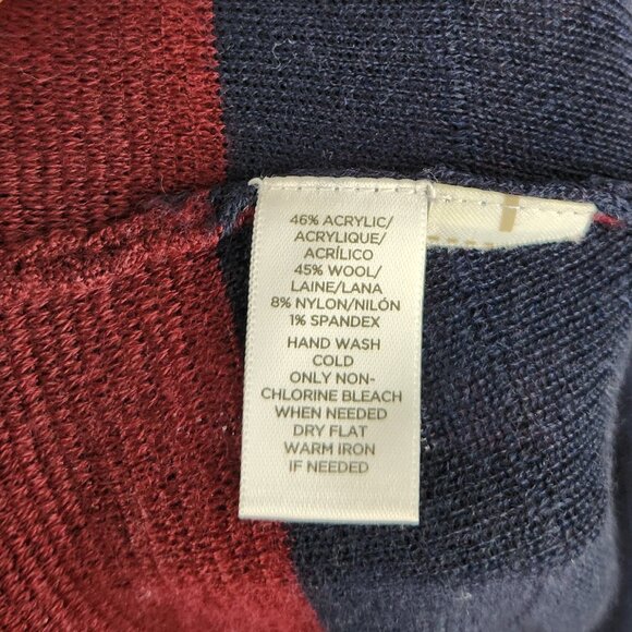 Ann Taylor Loft Wool Blend Striped Stretchy Knit Sleeveless Midi Dress sz M - Picture 7 of 8